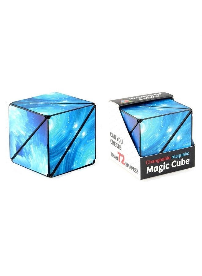 Generic - Shape Shifting Box, Fidget Cube with 36 Rare Earth Magnets - Extraordinary 3D Magic Cube – Cube Magnet Fidget Toy Transforms Into Over 70 Shapes, Blue - Image 1