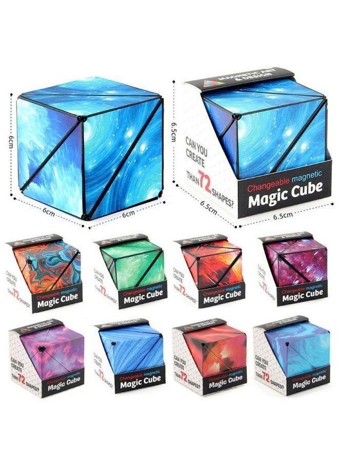 Generic - Shape Shifting Box, Fidget Cube with 36 Rare Earth Magnets - Extraordinary 3D Magic Cube – Cube Magnet Fidget Toy Transforms Into Over 70 Shapes, Blue - Image 1