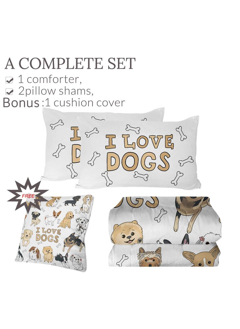 Sleepwish Sleepwish Dog Comforter Twin Set with Pillow Shams and Cushion Cover  4 Piece Bedding Set  Soft Microfiber Material  Easy Care  Machine Washable Guarantee  - Image 3