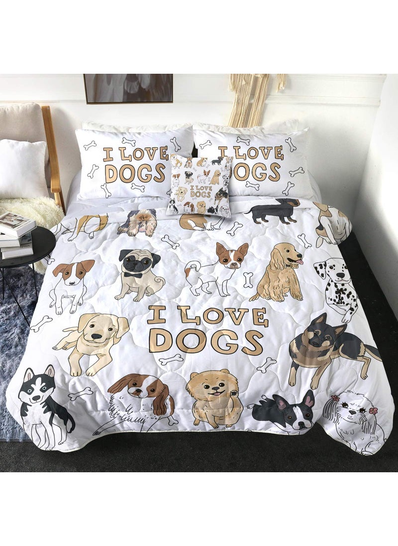 Sleepwish Sleepwish Dog Comforter Twin Set with Pillow Shams and Cushion Cover  4 Piece Bedding Set  Soft Microfiber Material  Easy Care  Machine Washable Guarantee  - Image 1