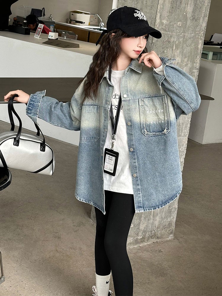 Children'S Clothing Girls Shirt Denim Coat Long Sleeve Fashion Korean Version Of The Big Children'S Top Cardigan Tide - Image 5