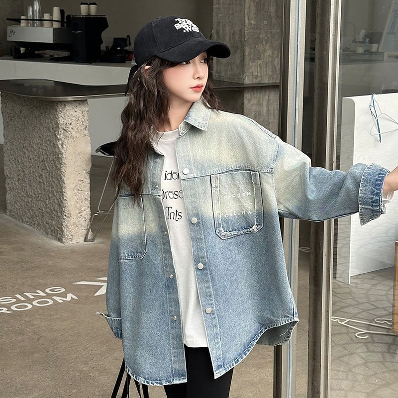Children'S Clothing Girls Shirt Denim Coat Long Sleeve Fashion Korean Version Of The Big Children'S Top Cardigan Tide - Image 1