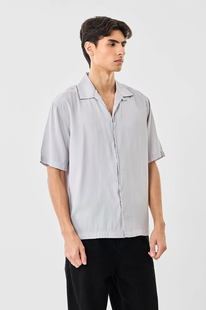 Snitch Grey Light Grey Box Fit Shirt for Men | Best Price UAE