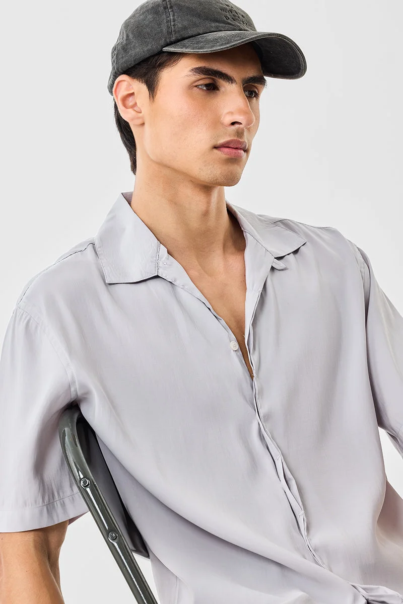 Snitch Grey Light Grey Box Fit Shirt for Men | Best Price UAE
