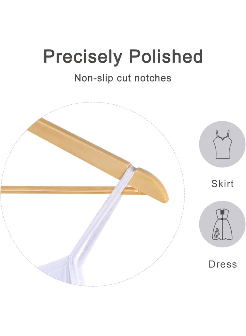 TOPIA HANGER Wooden Coat Hangers 20 Pack, Natural Wood Suit Hangers with Non Slip Pants Bar, 360° Swivel Hook and Shoulder Notches for Camisole, Jacket, Pants, Smooth Finish Clothes Hangers - Image 3