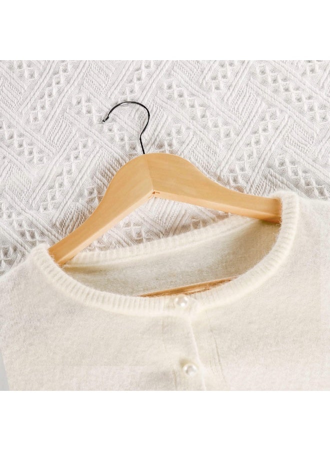 TOPIA HANGER Wooden Coat Hangers 20 Pack, Natural Wood Suit Hangers with Non Slip Pants Bar, 360° Swivel Hook and Shoulder Notches for Camisole, Jacket, Pants, Smooth Finish Clothes Hangers - Image 5