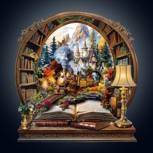 WOODBESTS Wooden Puzzles for Adults Train within The Book Wooden Jigsaw Puzzle for Adults Unique Animal Shape Wood Puzzles Adult Xmas Birthday Gifts for Puzzles Lovers 200 pcs M 114107in - Image 1
