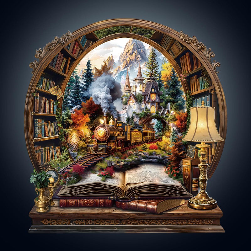 WOODBESTS Wooden Puzzles for Adults Train within The Book Wooden Jigsaw Puzzle for Adults Unique Animal Shape Wood Puzzles Adult Xmas Birthday Gifts for Puzzles Lovers 200 pcs M 114107in - Image 3