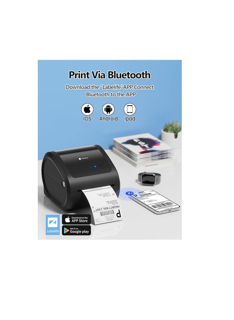 AIMO - D520BT Bluetooth Thermal Label Printer, Shipping Label Printer Compatible with iPhone & Android & PC - Image 1