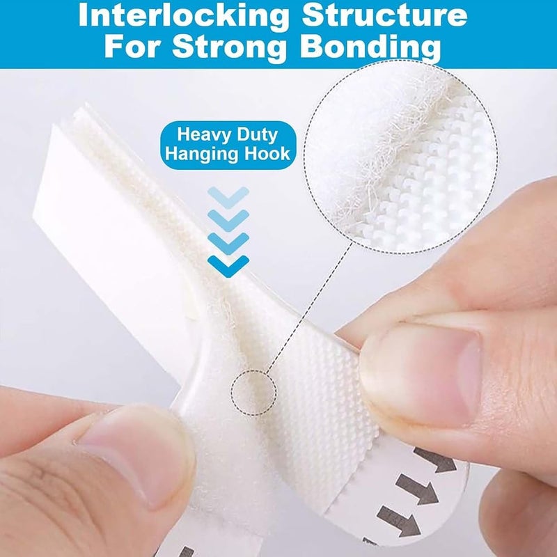 ALMEKAQUZ 36 Pairs White Picture Hanging Strips, Damage Free Wall Mounting Adhesive Tape, Removable Sticky Frame Hangers, No Nails Fasteners for Home Decor, 92mm x 19mm Size - Image 2