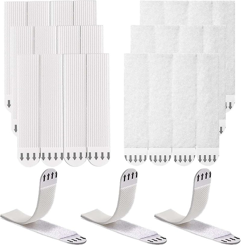 ALMEKAQUZ 36 Pairs White Picture Hanging Strips, Damage Free Wall Mounting Adhesive Tape, Removable Sticky Frame Hangers, No Nails Fasteners for Home Decor, 92mm x 19mm Size - Image 1