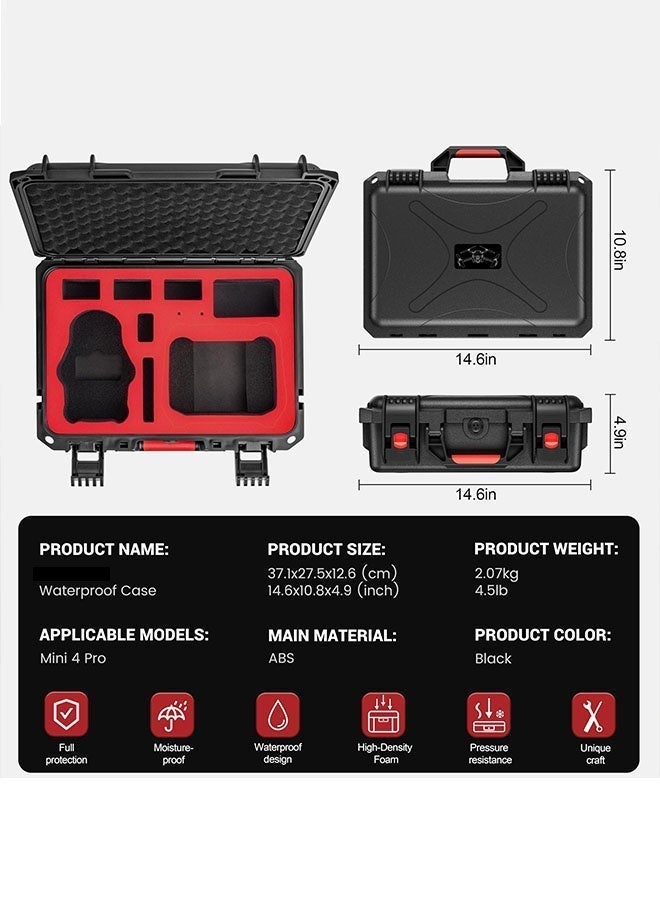 Bukela Mini 4 Pro Waterproof Hard Carrying Case for Mini 3 Pro/3 Accessories, Travel Case for Fly More Combo (RC2/RC/N1/N2 Controller ,Only the Box) - Image 3