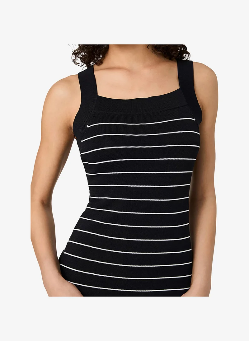 French Connection  Women's Blk Sum Wht Bodycon Halter Cross Back Midi Dress for Women | Best Price UAE