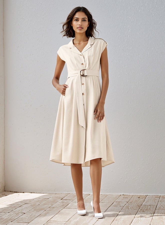 ايكونيك فستان قميص أيقوني بحزام - Image 2