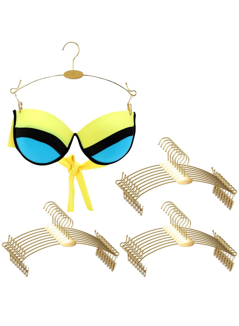ORTUK 10pcs Clip Hanger Space Saving Bra Hanger, Non Slip Hanging Sport Bras Holder, Underwear Hanger for Lingerie Shop Display, Metal Clothes Hanger Clips Ties Swimsuit Strappy Dress Closet Organizers 29cm - Image 1