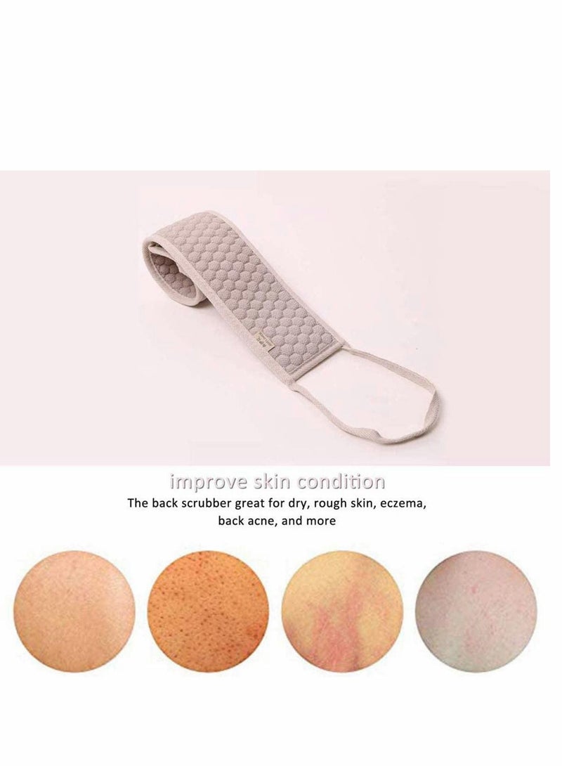 Y&D Exfoliating Back Scrubber for Shower, Large Size 32in with Long Handle, Double Side Scrubbing Strap, Body Bath Sponge, Deep Clean Invigorate Your Skin,Back Washer - Image 3