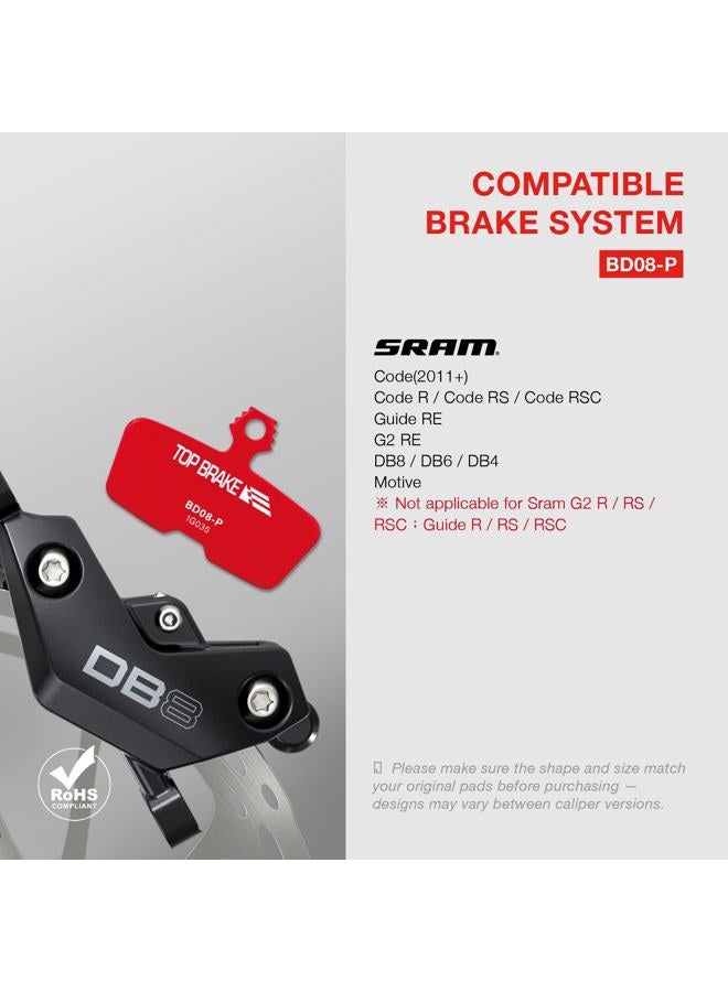 TOP BRAKE 2 Pairs Disc Bike Brake Pads for AVID SRAM Code R/RE/RSC, Guide RE for MTB,Cross country BD08-P - Image 5