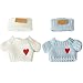 SHUOXUKE 2 Sets for Clothes 17cm15cm Outfits 4 Pieces Accessories Handcrafted Crochet Doll Clothes for Fashion Designer Ropa Collection with Hats Sweater BlueWhite - Image 4