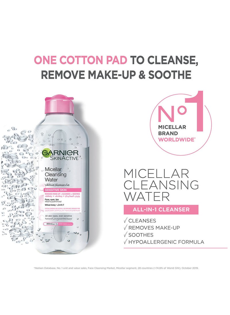 Garnier - SkinActive Micellar Cleansing Water Clear (3 x 400ml) - Image 1