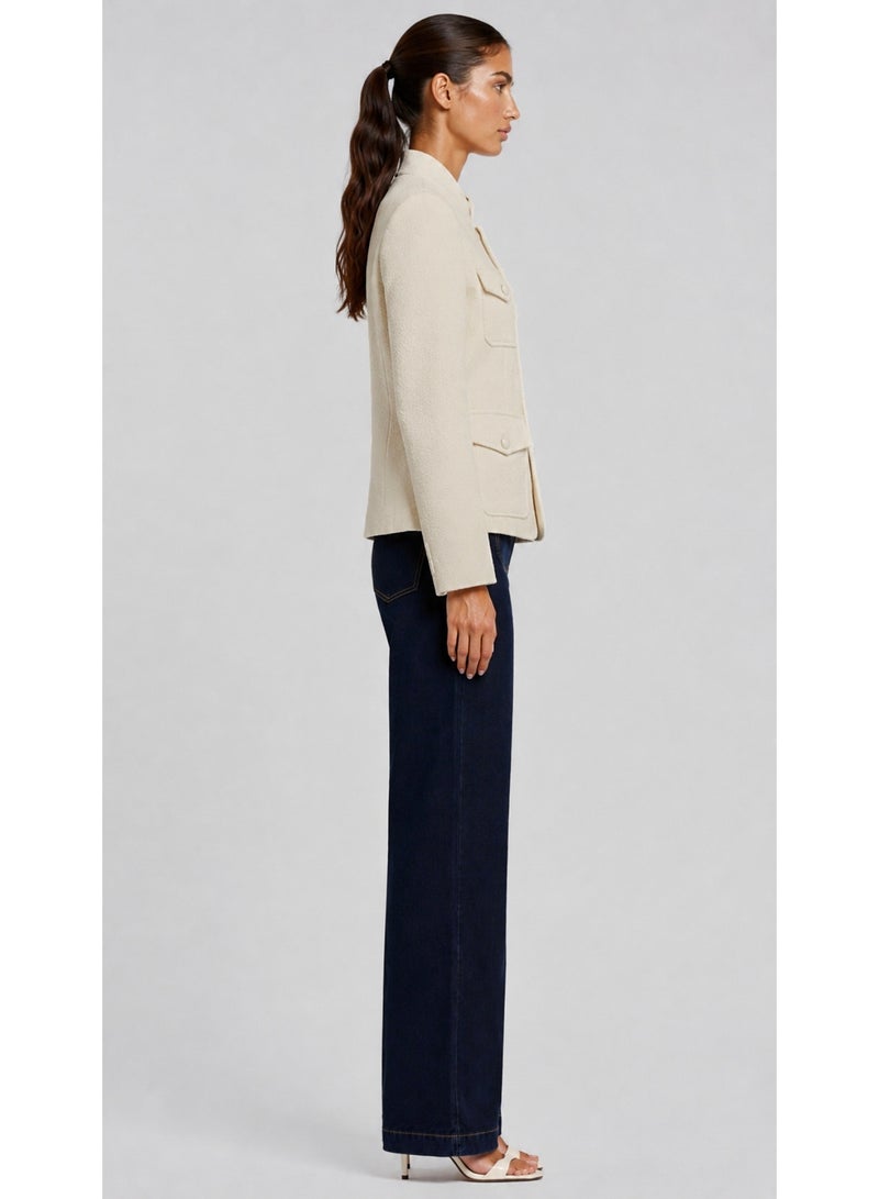 KYVELi Chic Utility Blazer-Light Beige - Image 5