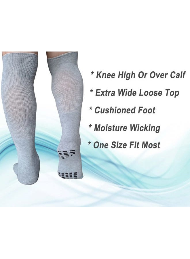 LORVVDE 2 Pairs Walking Boot Socks for Orthopedic Walker Brace, Replacement Sock Liner Knee High Tube Socks Under Air Cam Walkers and Fracture Boot, Medical Air Cast Socks for Surgical Leg Cover - Image 4