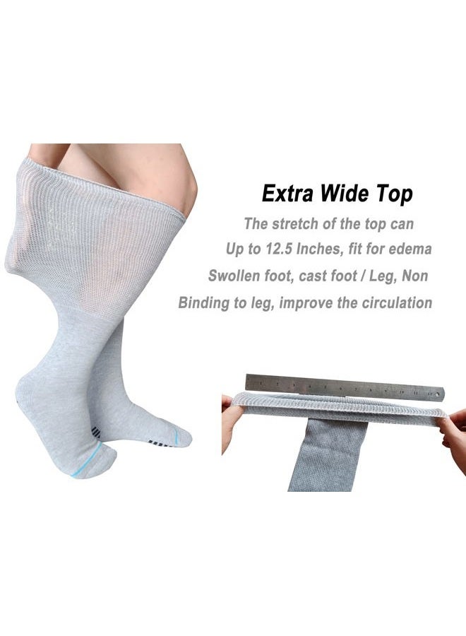 LORVVDE 2 Pairs Walking Boot Socks for Orthopedic Walker Brace, Replacement Sock Liner Knee High Tube Socks Under Air Cam Walkers and Fracture Boot, Medical Air Cast Socks for Surgical Leg Cover - Image 3