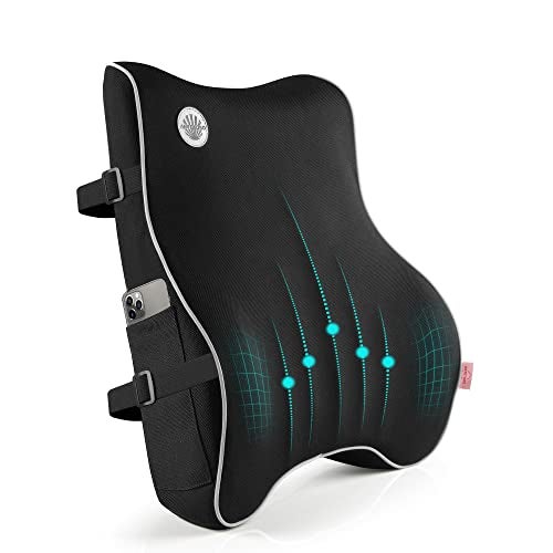 ANTETOKO Lumbar Support Pillow,Memory Foam Back Support for Office Chair,Computer Chair,Car Seat,Recliner and Couch with Breathable 3D Mesh Cover,Ergonomic Design Orthopedic Backrest for Back Pain Relief - Image 1