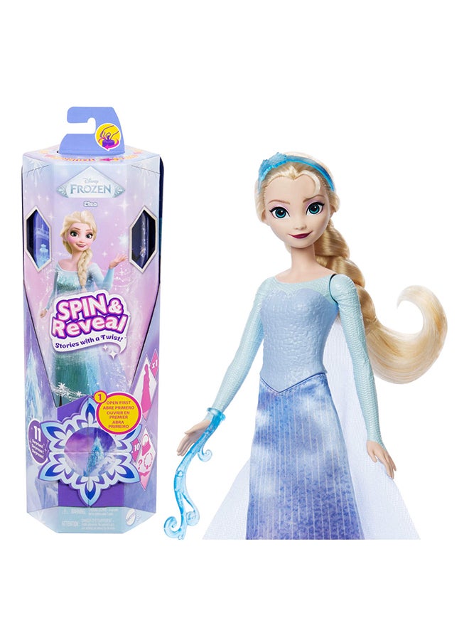 Disney FROZEN Frozen Elsa Fashion Doll Set, Spin & Reveal with 11 Surprises Including 5 Accessories, 5 Stickers & Play Scene, Inspired by Disney Movie - Image 1