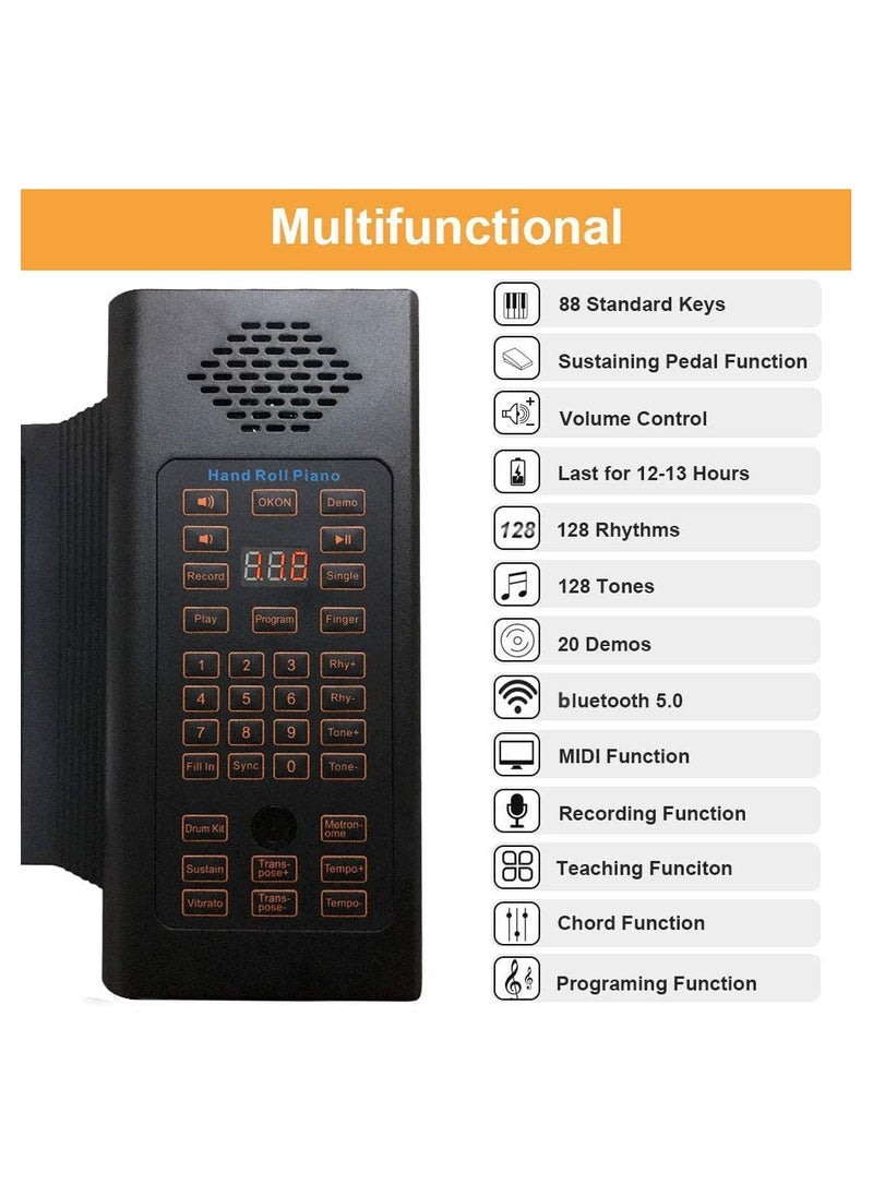 88 Keys Roll Up Piano with Pedal Upgraded Numeric Portable Piano Sticker Keyboard for Kids Beginner  - Image 3