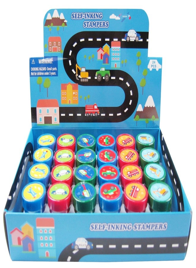 TINYMILLS Tiny Mills 24 Pcs Transportation Vehicles & Construction Stampers for Kids - Image 1