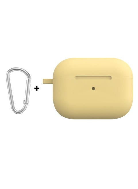 Case Cover For Apple AirPods Pro 2 2022 ENKAY Thickened Silicone Protective Case with Keychain Yellow