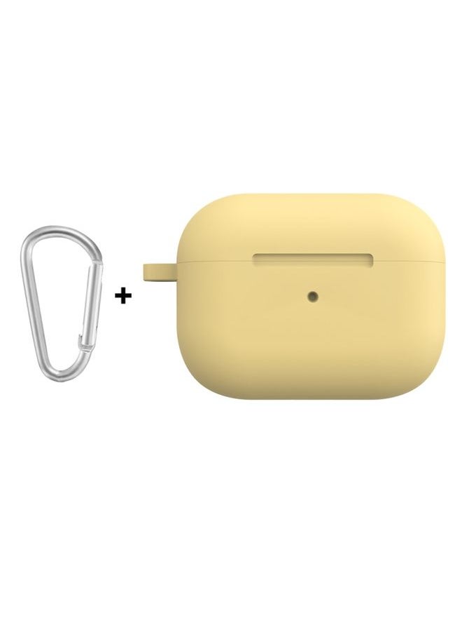 Case Cover For Apple AirPods Pro 2 2022 ENKAY Thickened Silicone Protective Case with Keychain Yellow
