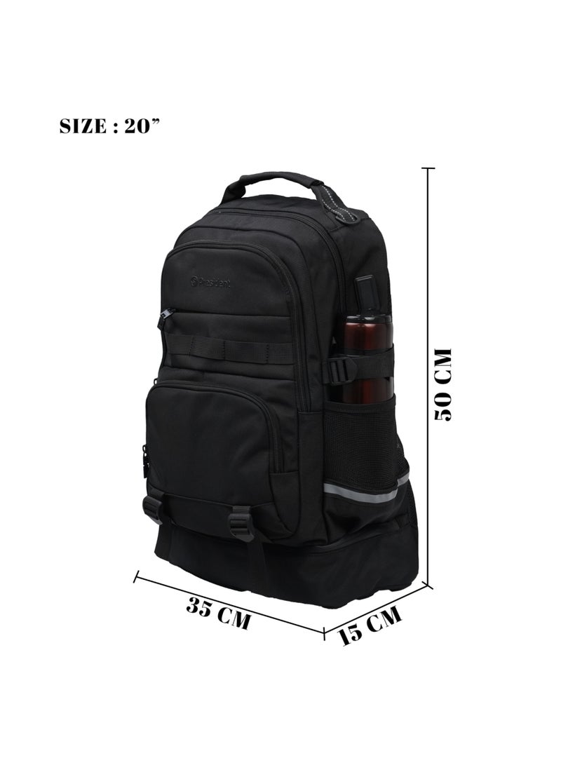 PRESIDENT Premium Daily Backpack Waterproof, Fits 20” Laptop, Lightweight & Durable Travel Backpack for Work, Study & Daily Use (Black) MODEL-BPP7021 - Image 4
