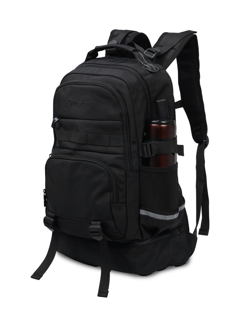 PRESIDENT Premium Daily Backpack Waterproof, Fits 20” Laptop, Lightweight & Durable Travel Backpack for Work, Study & Daily Use (Black) MODEL-BPP7021 - Image 5