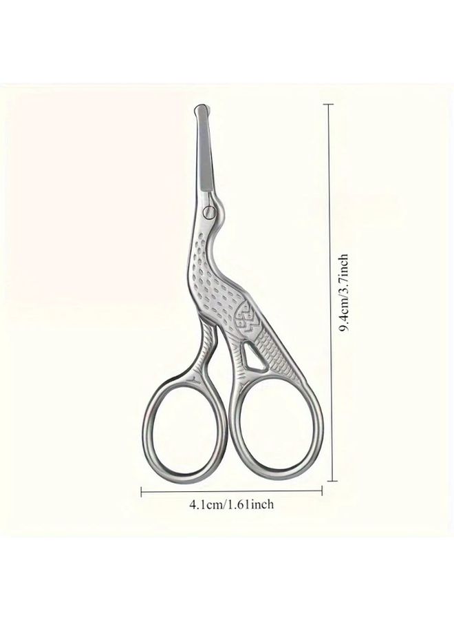 Professional Heavy Duty Silvery Barber Scissors Sharp Precision Grooming Shears For Nose Hair Eyebrows Mustache Trimming - Image 4