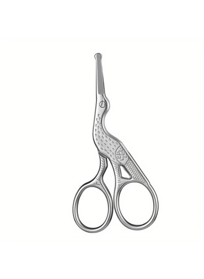 Professional Heavy Duty Silvery Barber Scissors Sharp Precision Grooming Shears For Nose Hair Eyebrows Mustache Trimming - Image 5