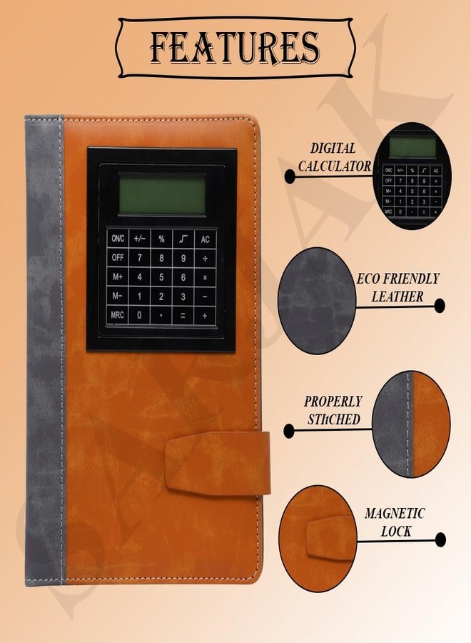 Sarjak MODINITY A5 PU Leather Business Notebook Diary with Calculator, Magnetic Closure, Ruled Pages, Hardcover Executive Journal for Office, Meetings, Students, Professionals & Daily Writing - Image 3