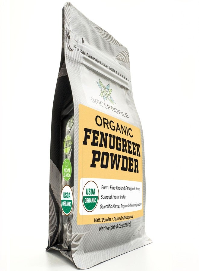 Spice Profile USDA Organic Fenugreek Powder, Lab Tested, Resealable 8 oz Pouch, Methi Ground, Polvo de Fenogreco - Image 1