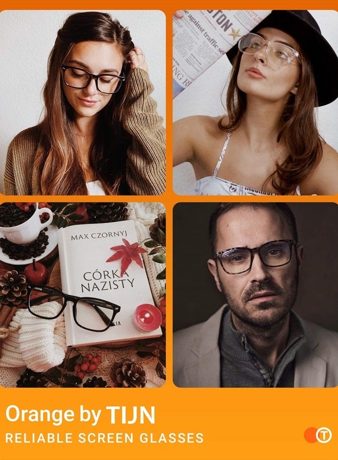 TIJN Blue Light Blocking Glasses for Women Men Clear Frame Square Nerd Eyeglasses Anti Blue Ray Computer Screen Glasses - Image 2