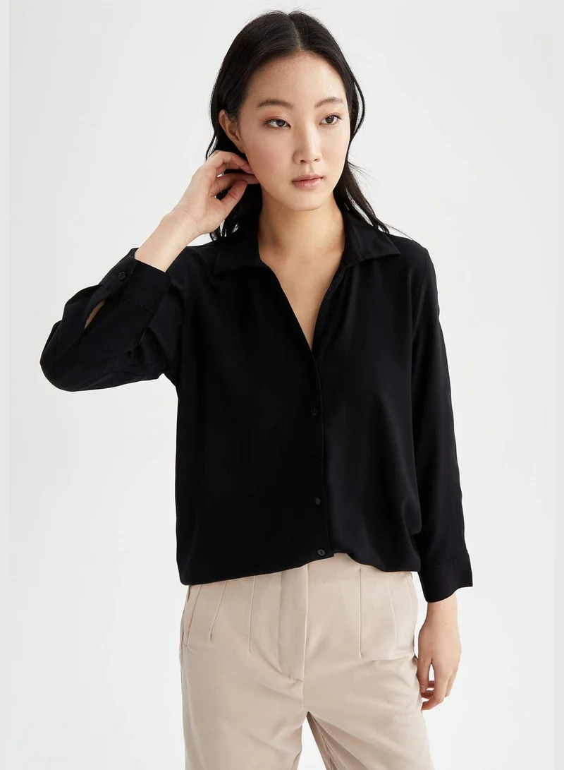 DeFacto Basic Long Sleeve V Neck Shirt