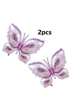 Party 2pcs Gradient Pink Purple Large Size 72*92cm Balloon Aluminum Foil Balloon Butterfly Theme Party Wedding Birthday Party Supplies Baby Shower Party Decorations Butterfly Mylar Balloons  - Image 1