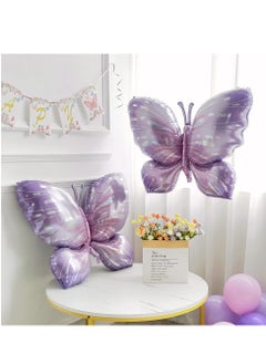 Party 2pcs Gradient Pink Purple Large Size 72*92cm Balloon Aluminum Foil Balloon Butterfly Theme Party Wedding Birthday Party Supplies Baby Shower Party Decorations Butterfly Mylar Balloons  - Image 4
