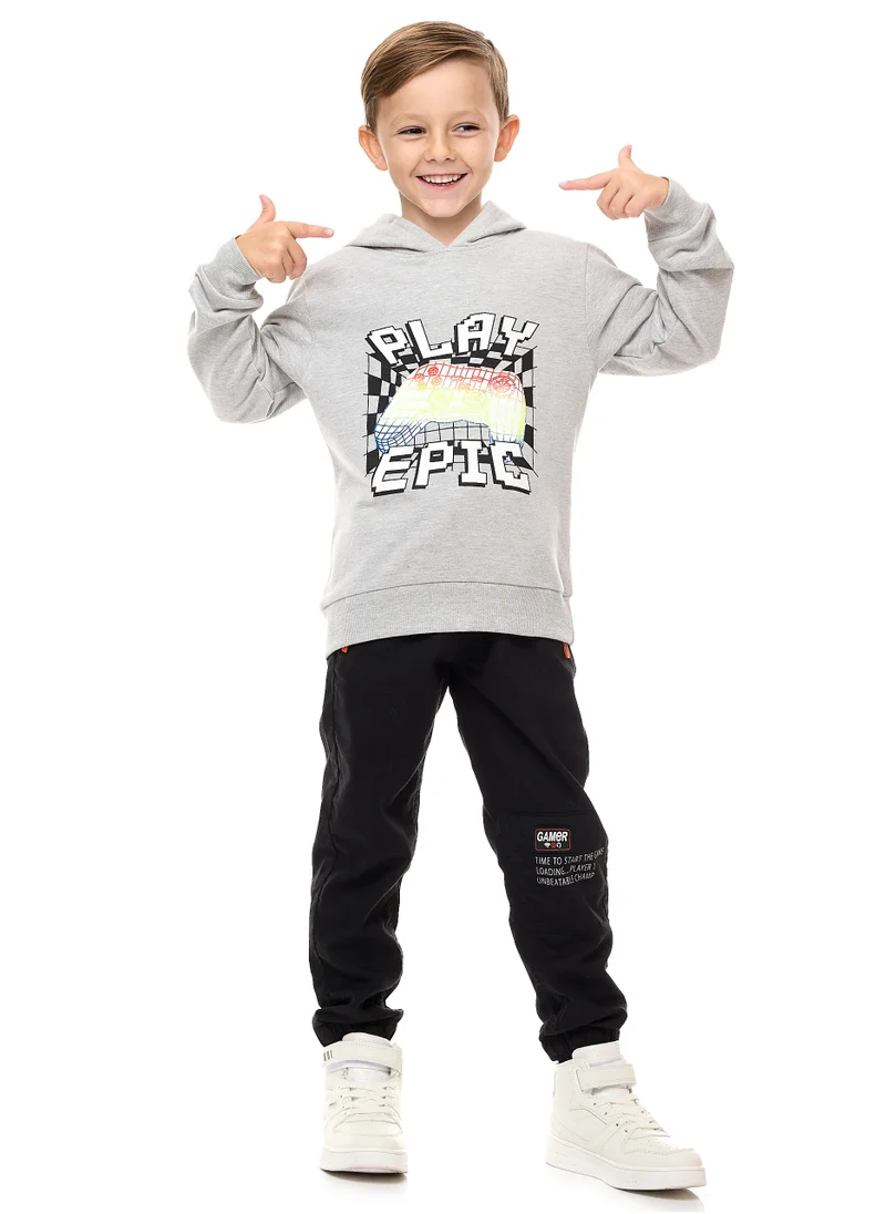 victor and jane Boys' Hoodie (2 - 8yrs) Grey