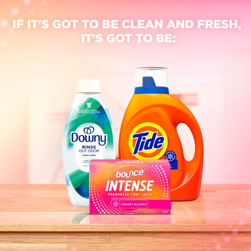 Bounce Intense Dryer Sheets, Vibrant Bloom, 60 Count, Scent Boosting Dryer Sheet - Image 3