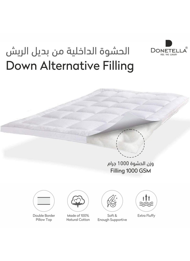 دوناتيلا - لباد فندقي علوي مقاس مفرد 120×200+8 سم، جودة عالية وفاخرة من البامبو - Image 1