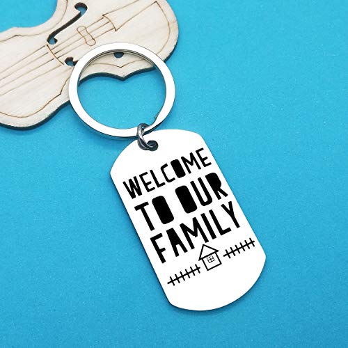 Xiahuyu Daughter-in-Law Gifts Son in Law Keychain Gifts for Welcome to Our Family Keychain Wedding Gift for Daughter in Law from Mother in Law Father in Law - Image 2