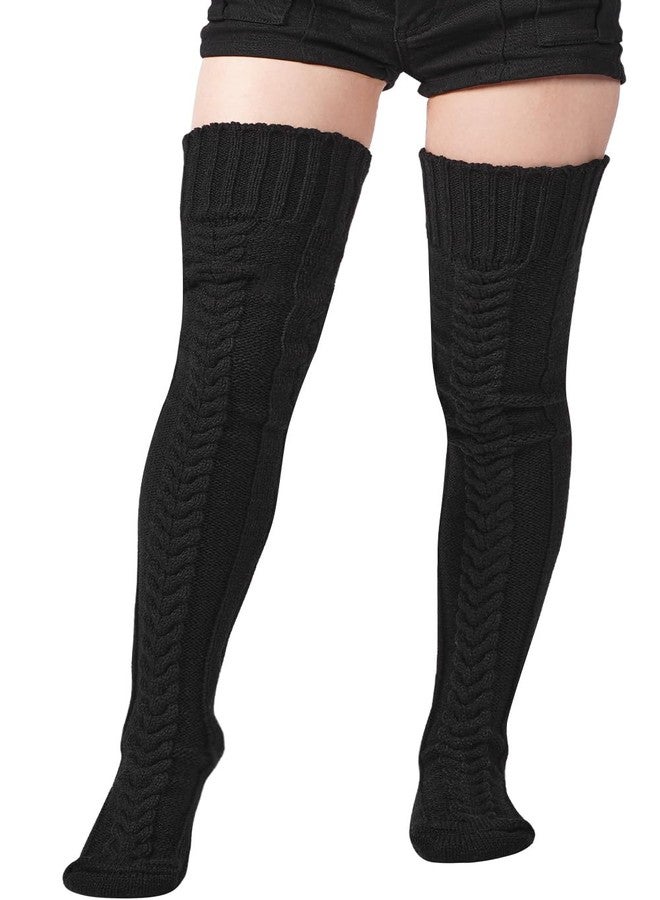 Moon Wood Women's Thigh High Socks Extra Long Winter Stockings Thick Cable Knitted Socks Over Knee Leg Warmers - Image 3