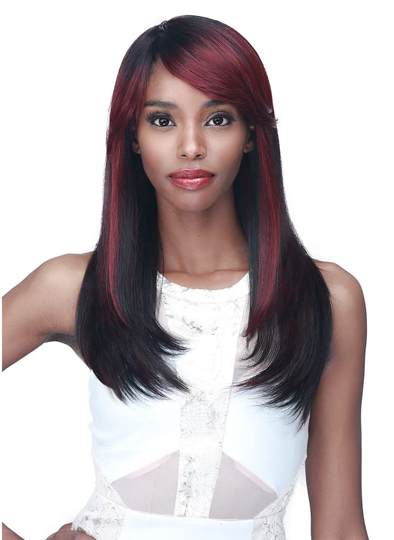 BOBBI BOSS Bobbi Boss Soft Blowout Straight Synthetic Wig M1030 CASHLIN Special Color Wigs with High Heat Resistant Wigs 1B Off Black 