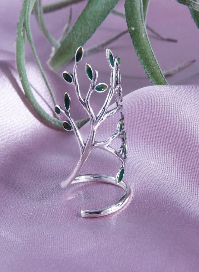 Helen de Lete Innovative The Tree Of Life Sterling Silver Open Ring for Both Women and Men - Image 4