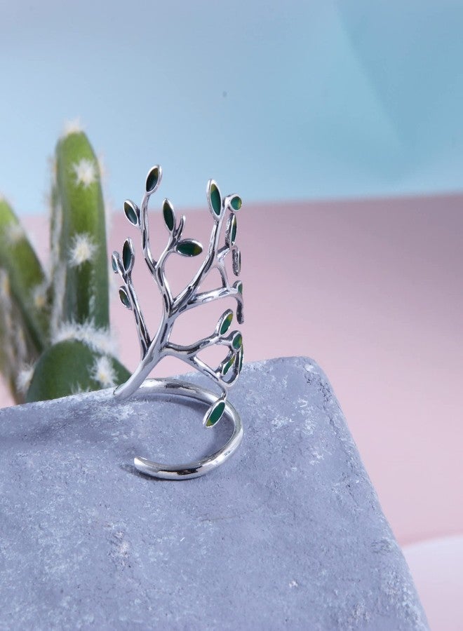 Helen de Lete Innovative The Tree Of Life Sterling Silver Open Ring for Both Women and Men - Image 5